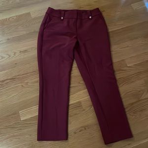 NWOT LOFT sz 4 curvy slim cranberry pants
